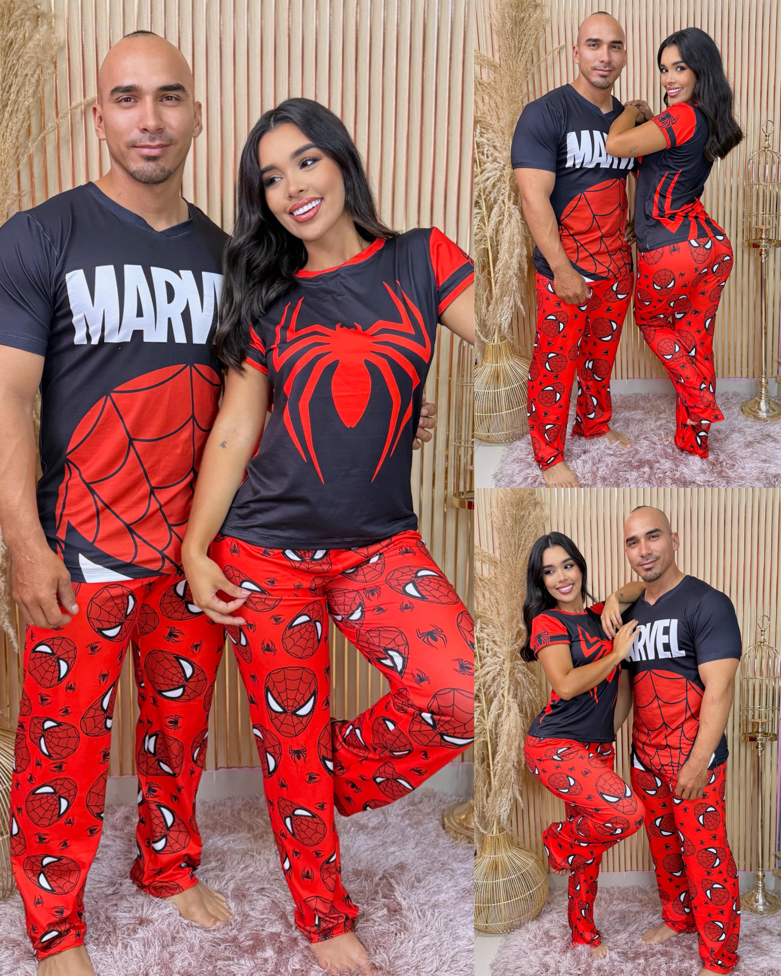 Combo Pareja (2 Pijamas Dama y Caballero Spiderman)