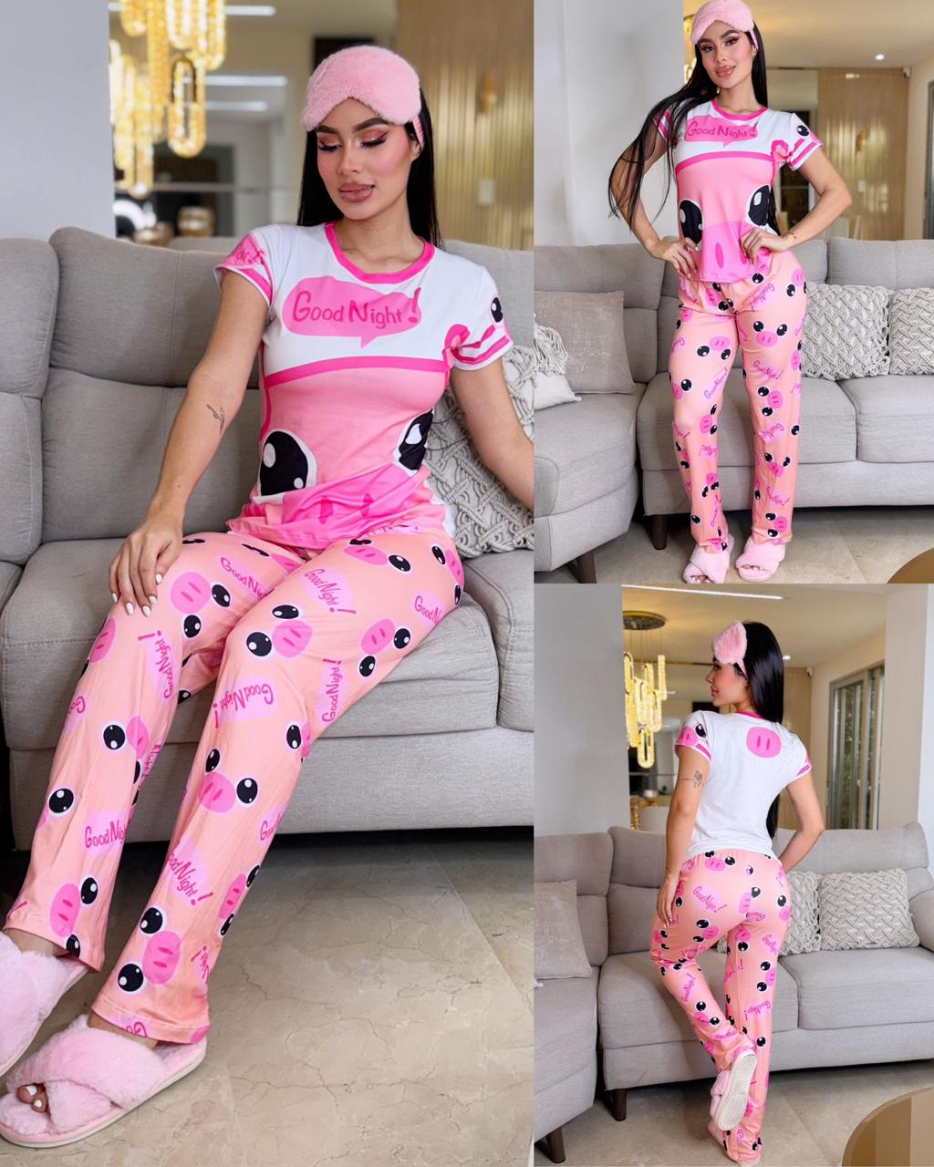 Conjunto Pijama Larga Dama REF 5040