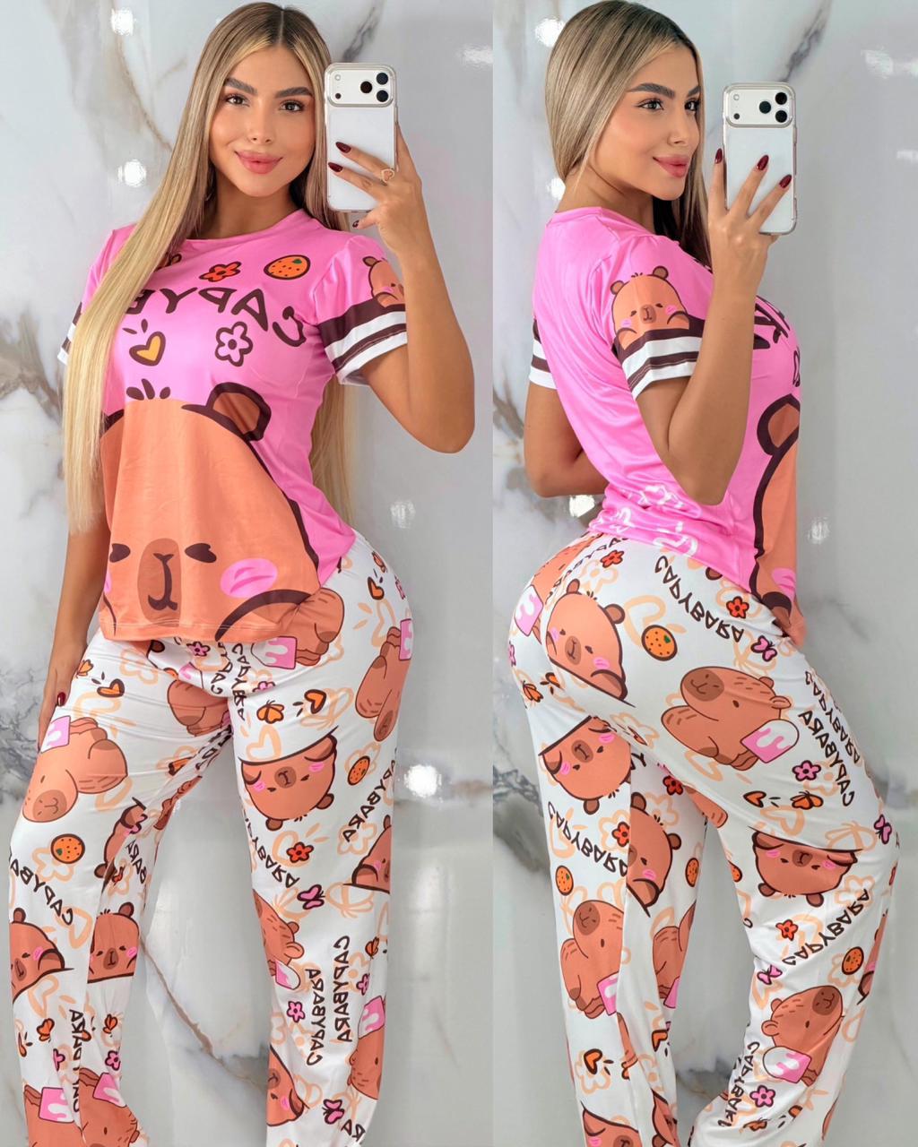 Conjunto Pijama Larga Dama REF 5045