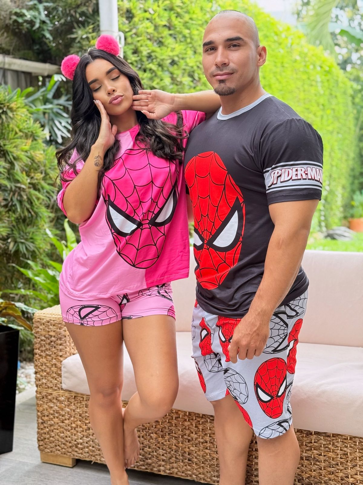 Combo Pareja (2 Pijamas Dama y Caballero Spiderman Short)