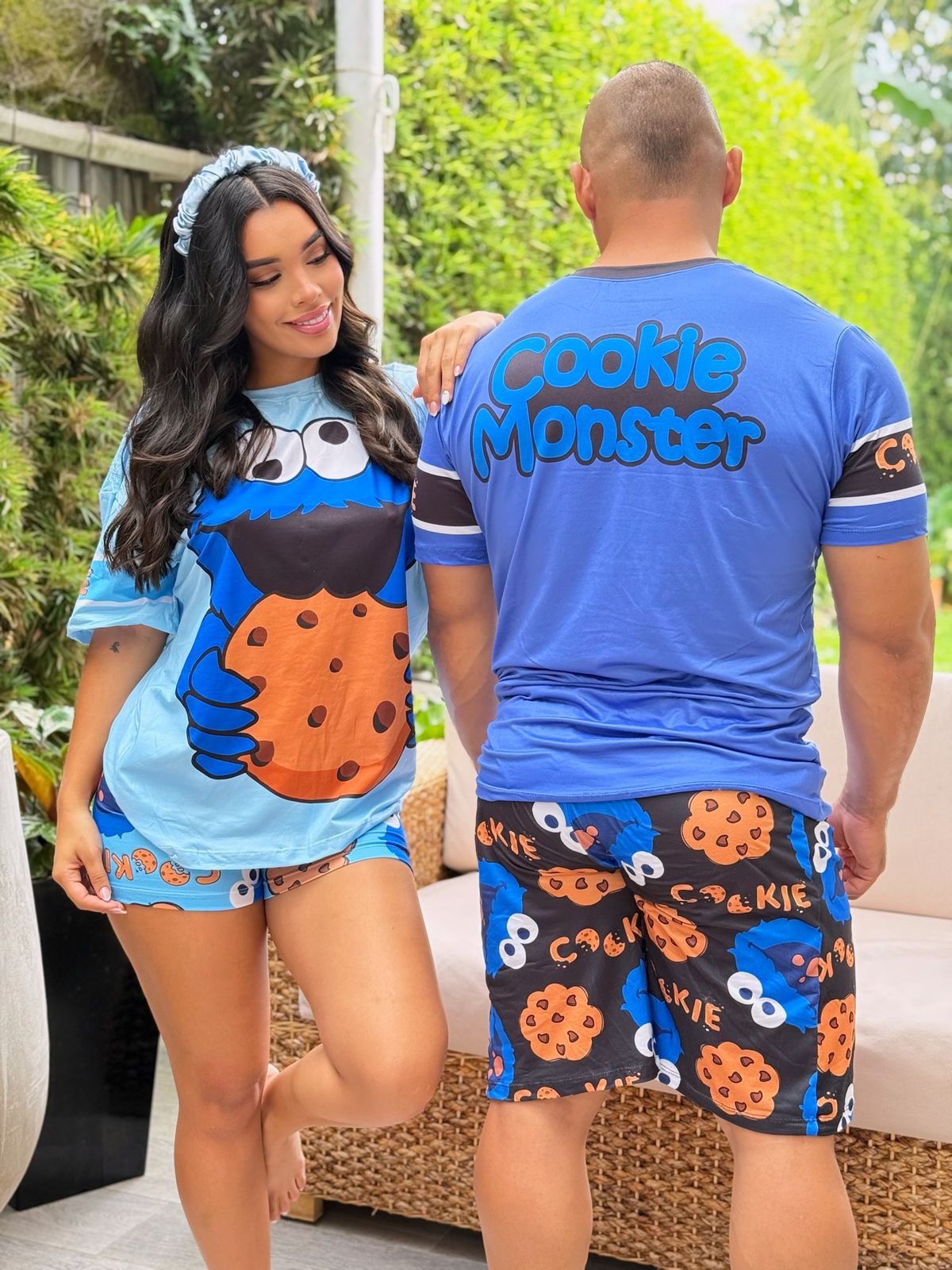 Combo Pareja (2 Pijamas Dama y Caballero Elmo Galleta)