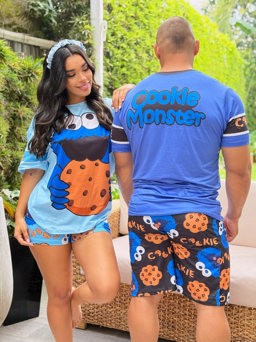 Combo Pareja (2 Pijamas Dama y Caballero Elmo Galleta)