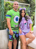 Combo Pareja (2 Pijamas Dama y Caballero Monsters)