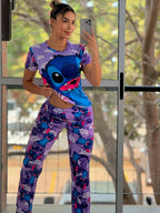 Conjunto Pijama DAMA Larga REF Stitch Morado