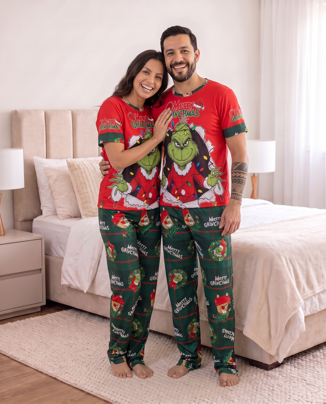 PIJAMA FAMILIA GRINCH ROJO
