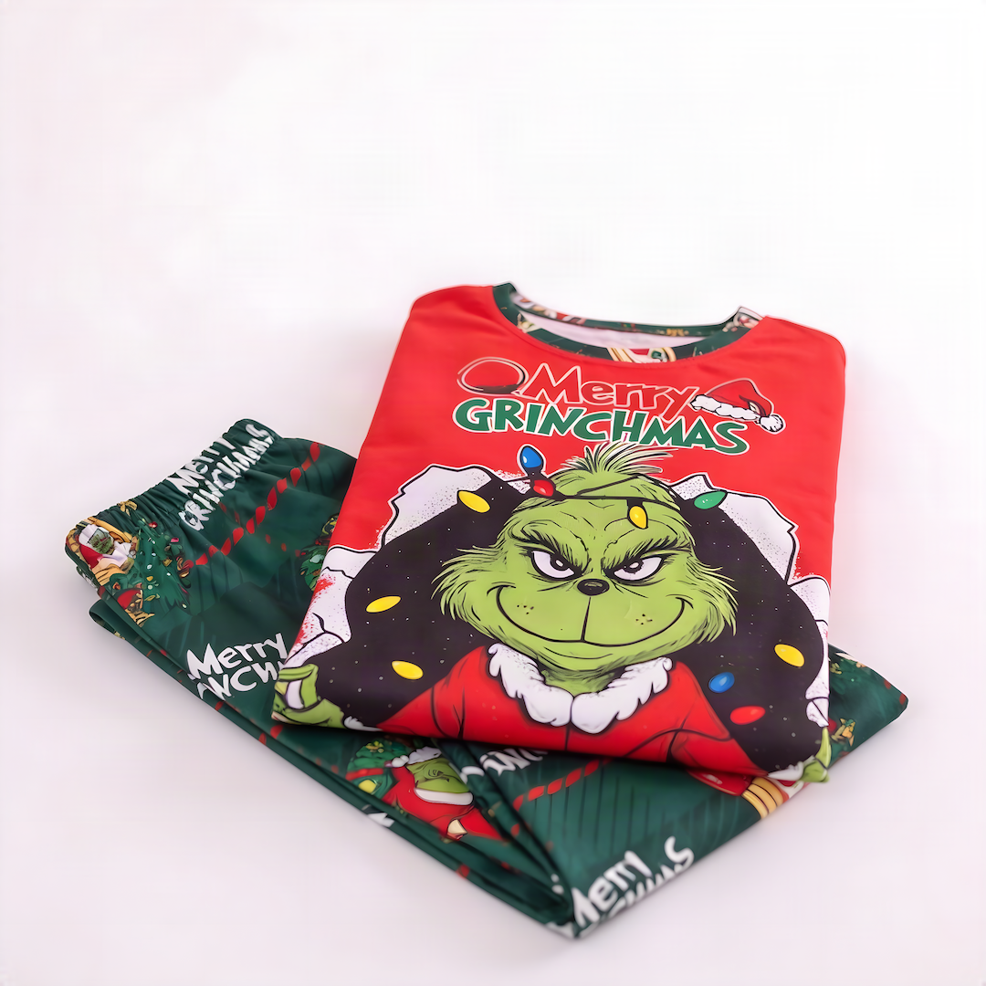 PIJAMA FAMILIA GRINCH ROJO