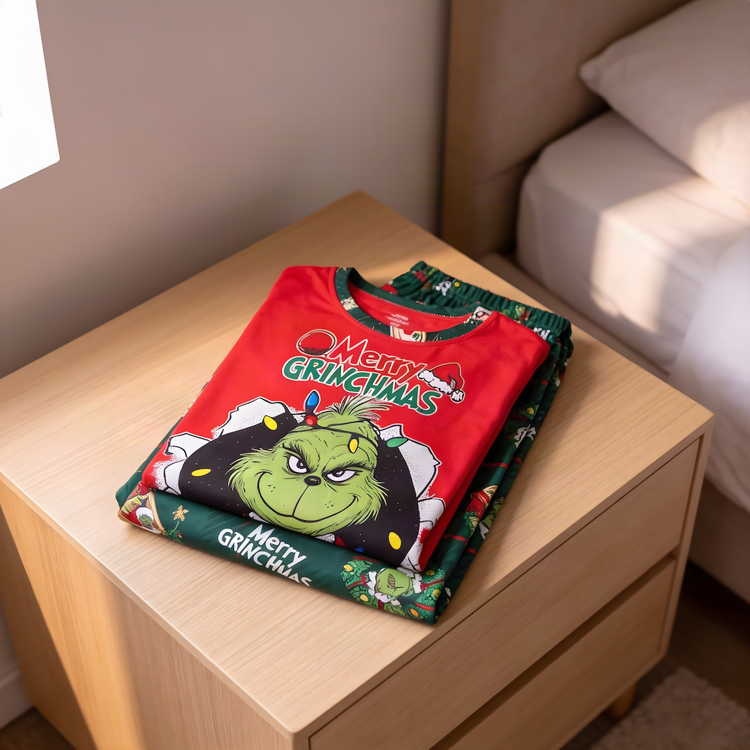 PIJAMA FAMILIA GRINCH ROJO